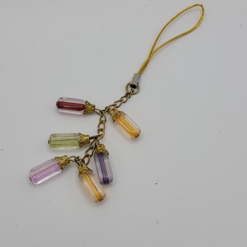 Colorful gold toned jewelry keychain or charm